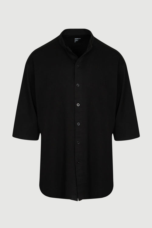 Button down t-shirt / Unisex / Black