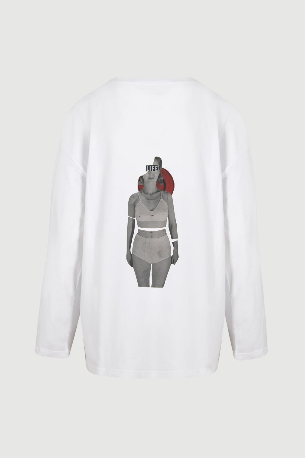 Woman With Bra Long-Sleeve Tee - back print