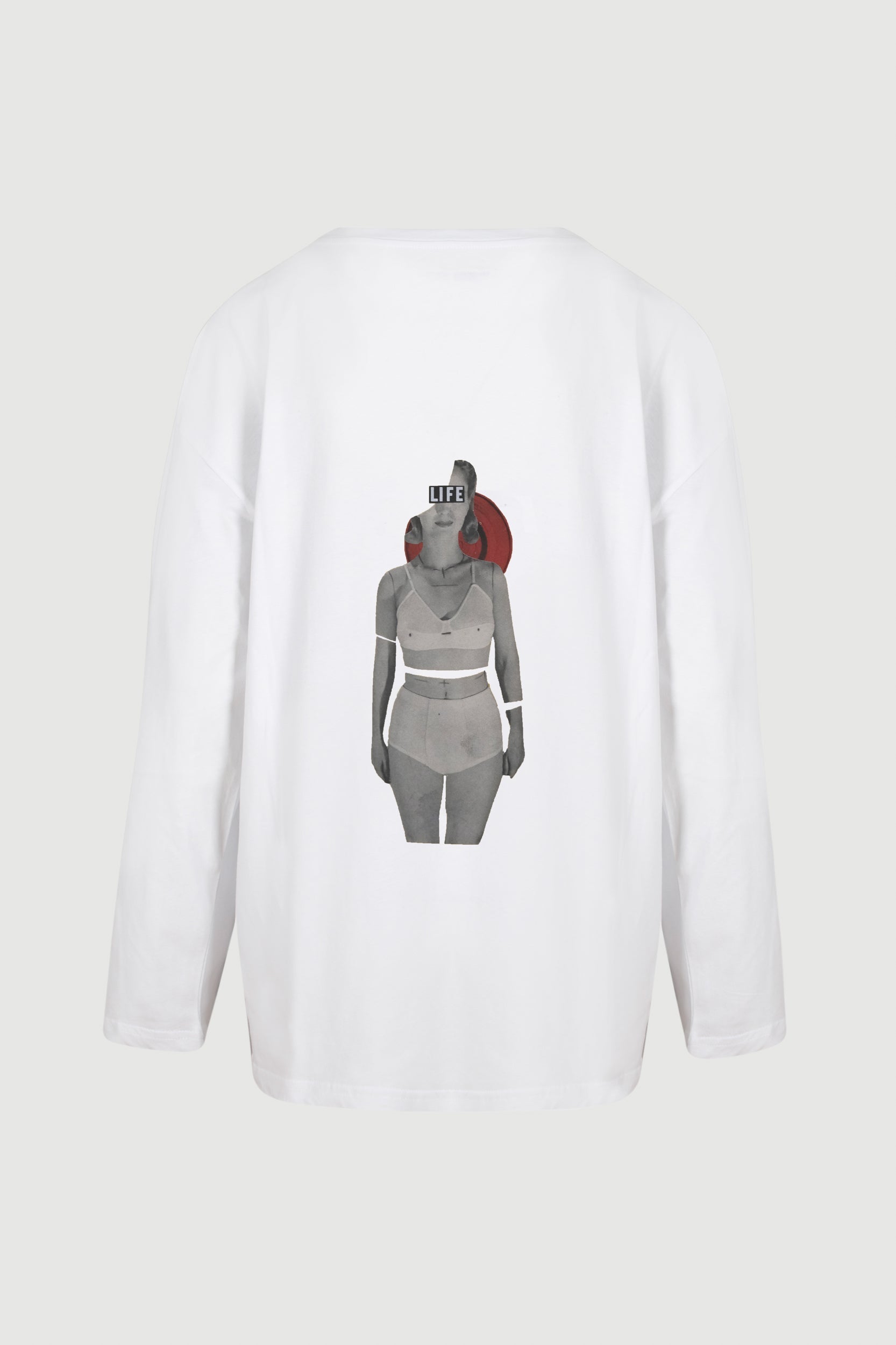 Woman With Bra Long-Sleeve Tee - back print