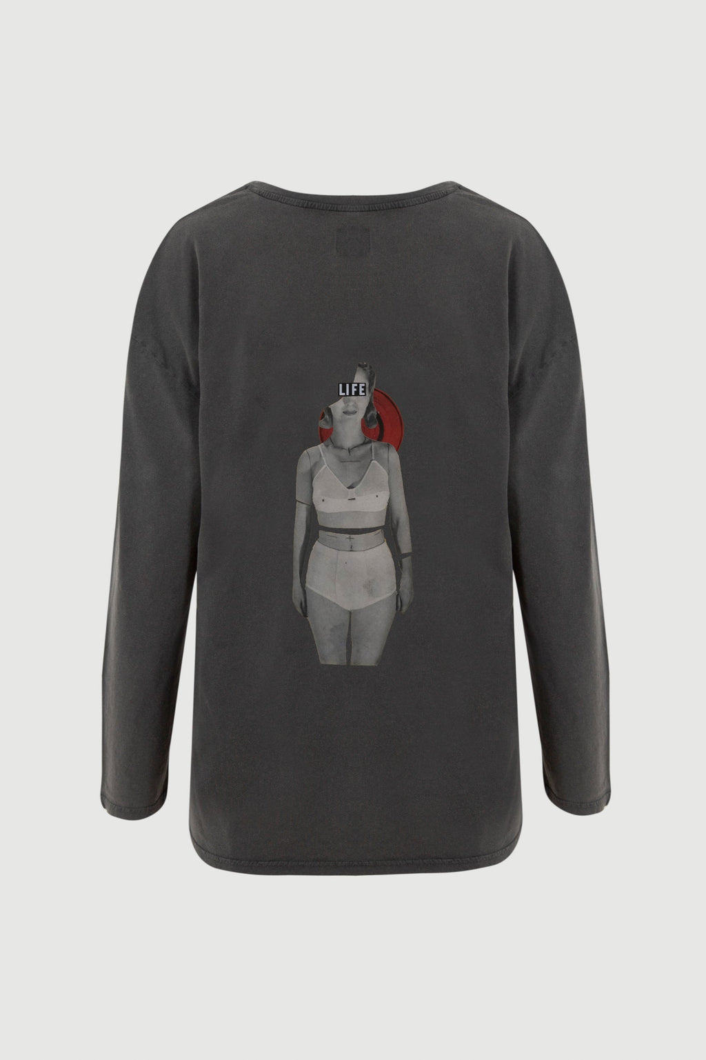Woman With Bra Long-Sleeve Tee - back print