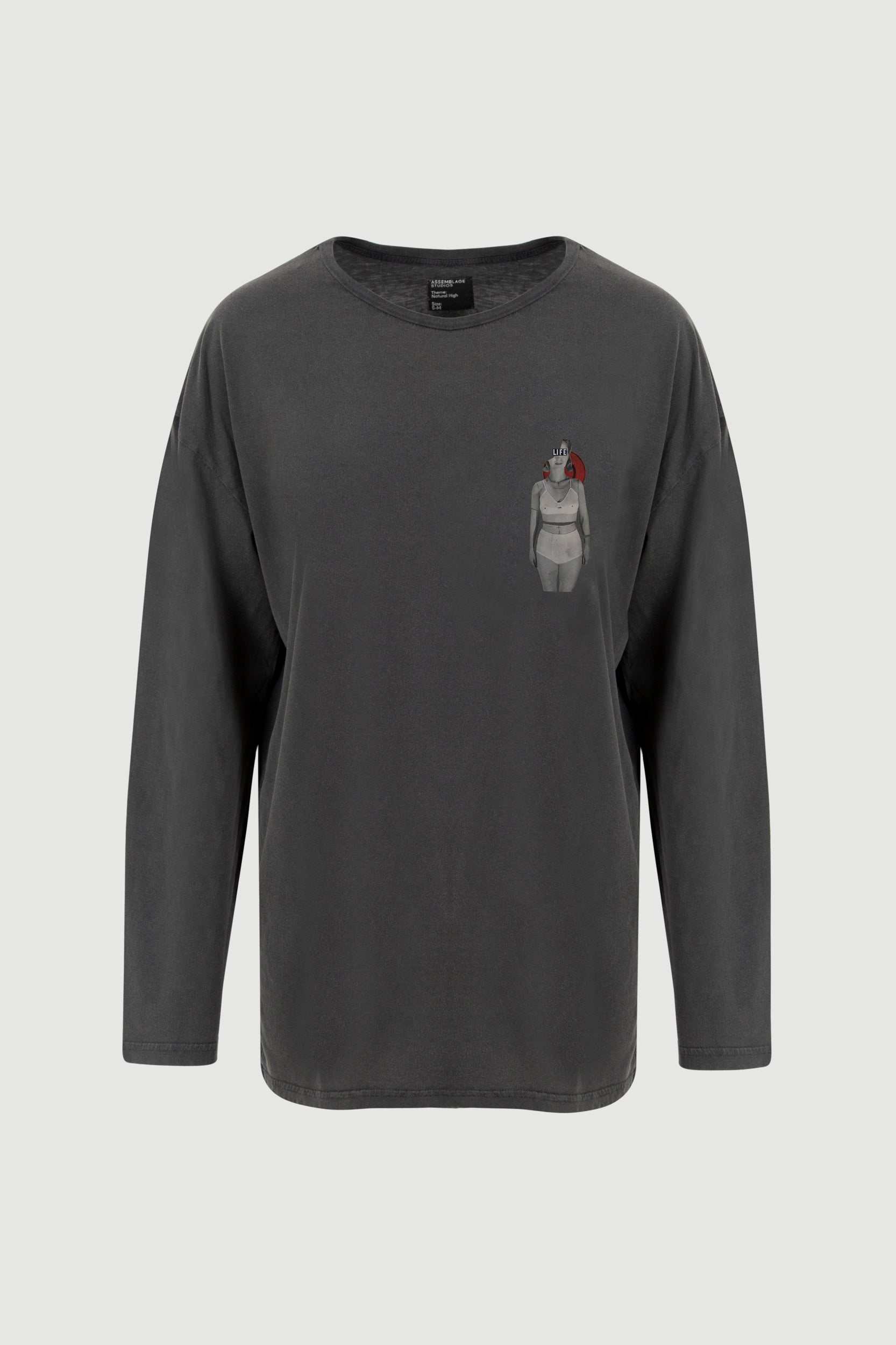 Woman With Bra Long Sleeve Tee - front print
