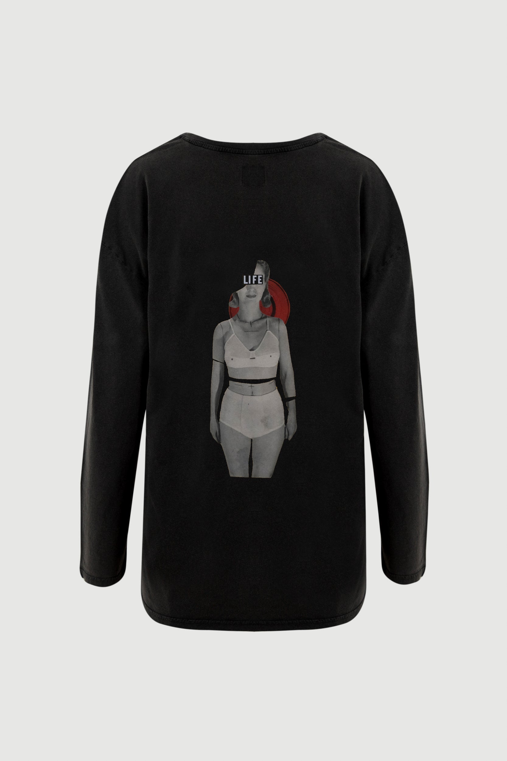 Woman With Bra Long-Sleeve Tee - back print