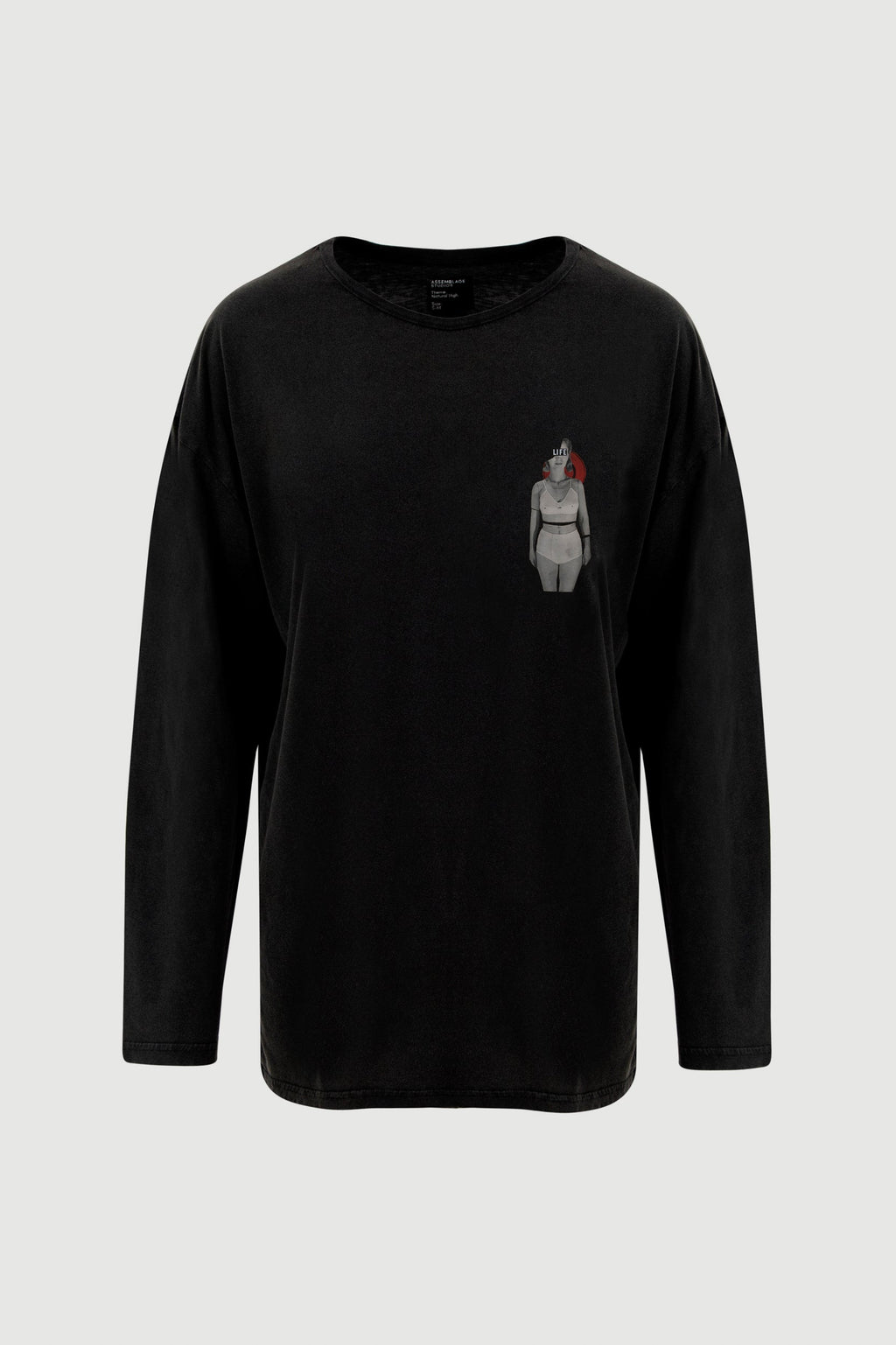 Woman With Bra Long Sleeve Tee - front print