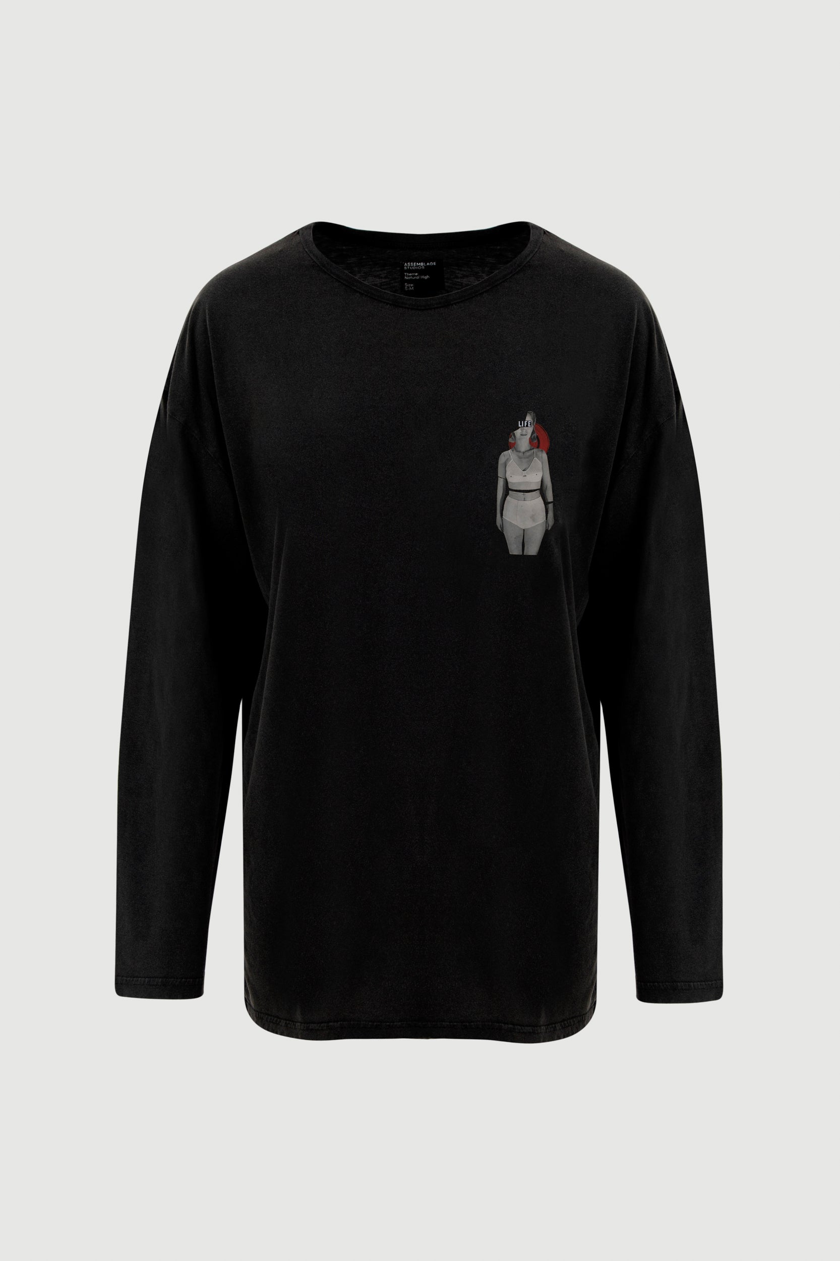 Woman With Bra Long Sleeve Tee - front print